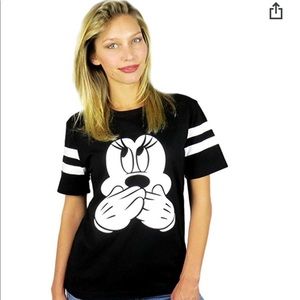 🖤NWT Womens Minnie Mouse Varsity Football Tee